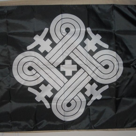 Hannunvaakuna white on black 45 degrees 3'x5' flag Banner finnic Mythology Sisu - Picture 2 of 2